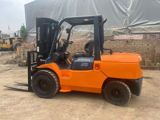 5 টন 7FD50 ব্যবহৃত টয়োটা ফর্কলিফ্ট অরিজিনাল জাপান গোলমাল হ্রাস গুদাম জন্য