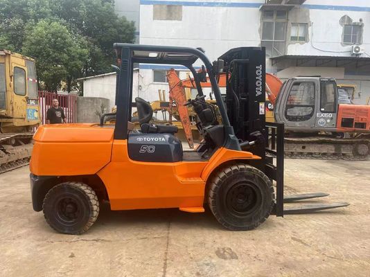 5 টন 7FD50 ব্যবহৃত টয়োটা ফর্কলিফ্ট অরিজিনাল জাপান গোলমাল হ্রাস গুদাম জন্য
