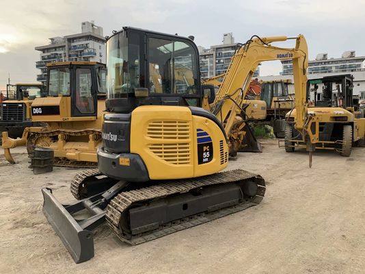 কোমাটসু PC55MR-2 ব্যবহৃত খননকারী জাপান হাইড্রোলিক হ্যামার সহ মিনি আকার