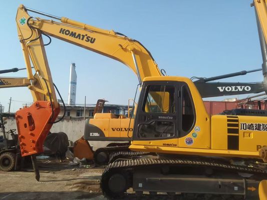 জাপান ব্যবহৃত Komatsu PC220 6 Excavator সহজ অপারেশন হাইড্রোলিক হ্যামার সঙ্গে