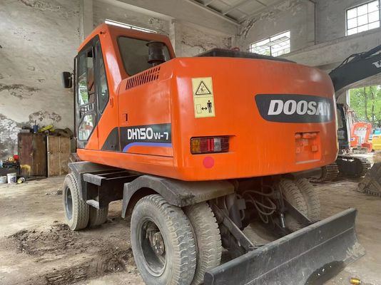 স্মার্ট কন্ট্রোল ব্যবহৃত খননকারী DH150W-7 Doosan চাকা খননকারী 2012 বছর