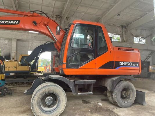 স্মার্ট কন্ট্রোল ব্যবহৃত খননকারী DH150W-7 Doosan চাকা খননকারী 2012 বছর