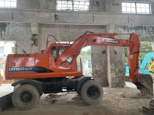 স্মার্ট কন্ট্রোল ব্যবহৃত খননকারী DH150W-7 Doosan চাকা খননকারী 2012 বছর
