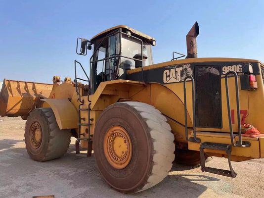 চাকাযুক্ত সেকেন্ড হ্যান্ড Caterpillar 980G লোডার সহজ অপারেশন ভাল অবস্থায়