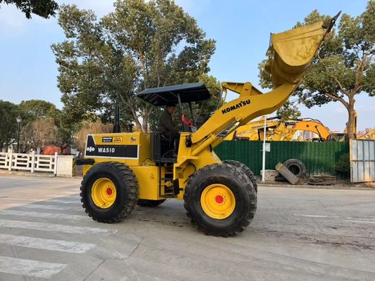 মূল জাপান ব্যবহৃত Komatsu WA510 মিনি চাকা লোডার ভাল অবস্থায় কাজ করছে