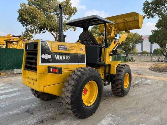 মূল জাপান ব্যবহৃত Komatsu WA510 মিনি চাকা লোডার ভাল অবস্থায় কাজ করছে