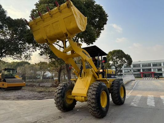 মূল জাপান ব্যবহৃত Komatsu WA510 মিনি চাকা লোডার ভাল অবস্থায় কাজ করছে