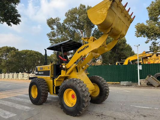 মূল জাপান ব্যবহৃত Komatsu WA510 মিনি চাকা লোডার ভাল অবস্থায় কাজ করছে